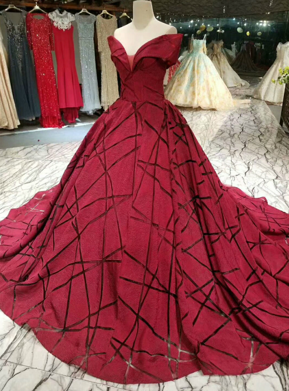 Elegant Red Ball Gown Off The Shoulder Wedding Dress With Train Shop gown train at affordable prices from best gown train store milanoo.com. elegant red ball gown off the shoulder wedding dress with train