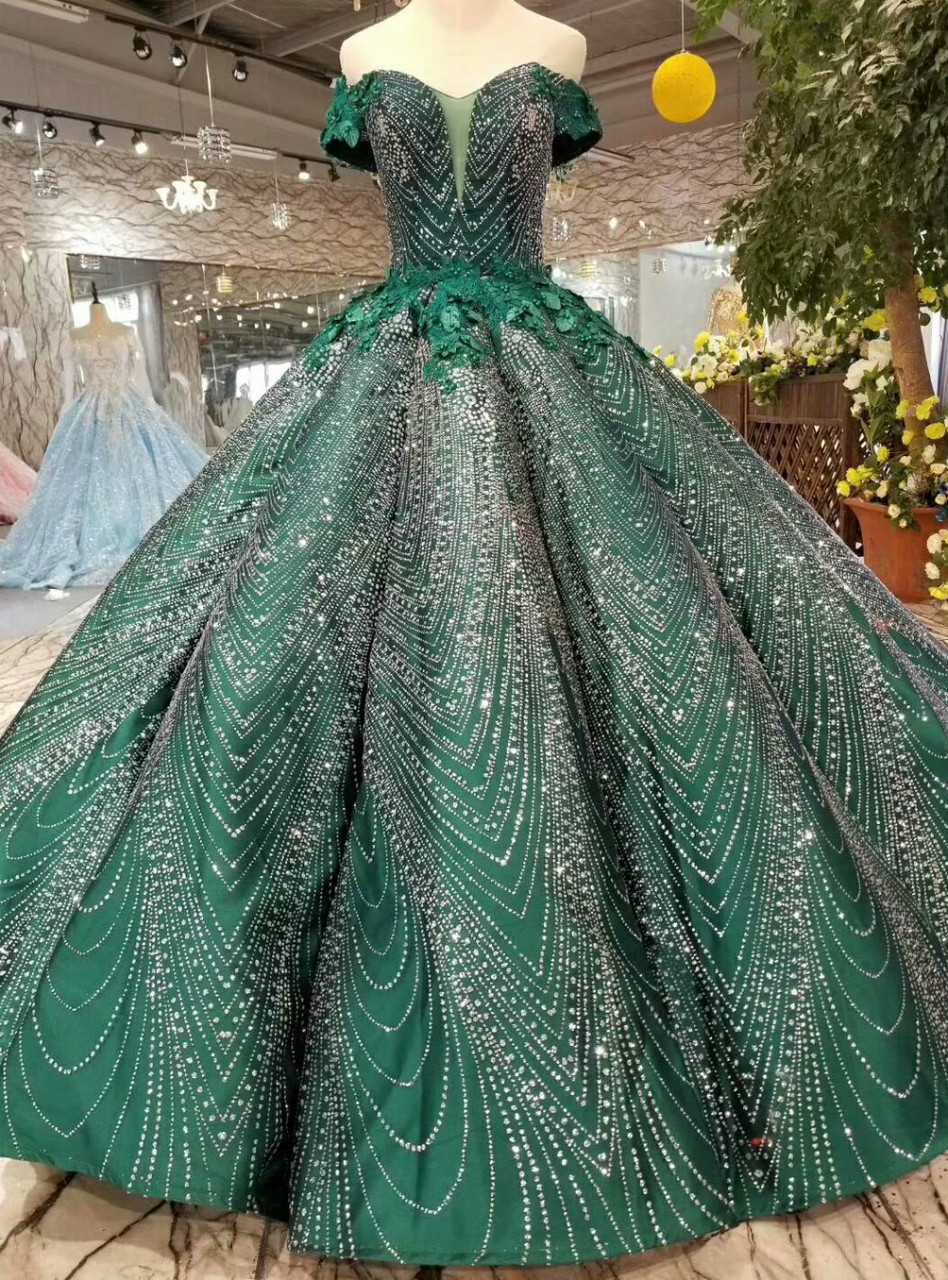 Emerald Green Ballroom Wedding Dresses