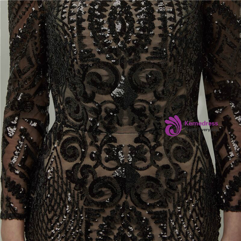 long sleeve bodycon short dress Black Cutout Bodycon Dress Long Sleeve main image 1