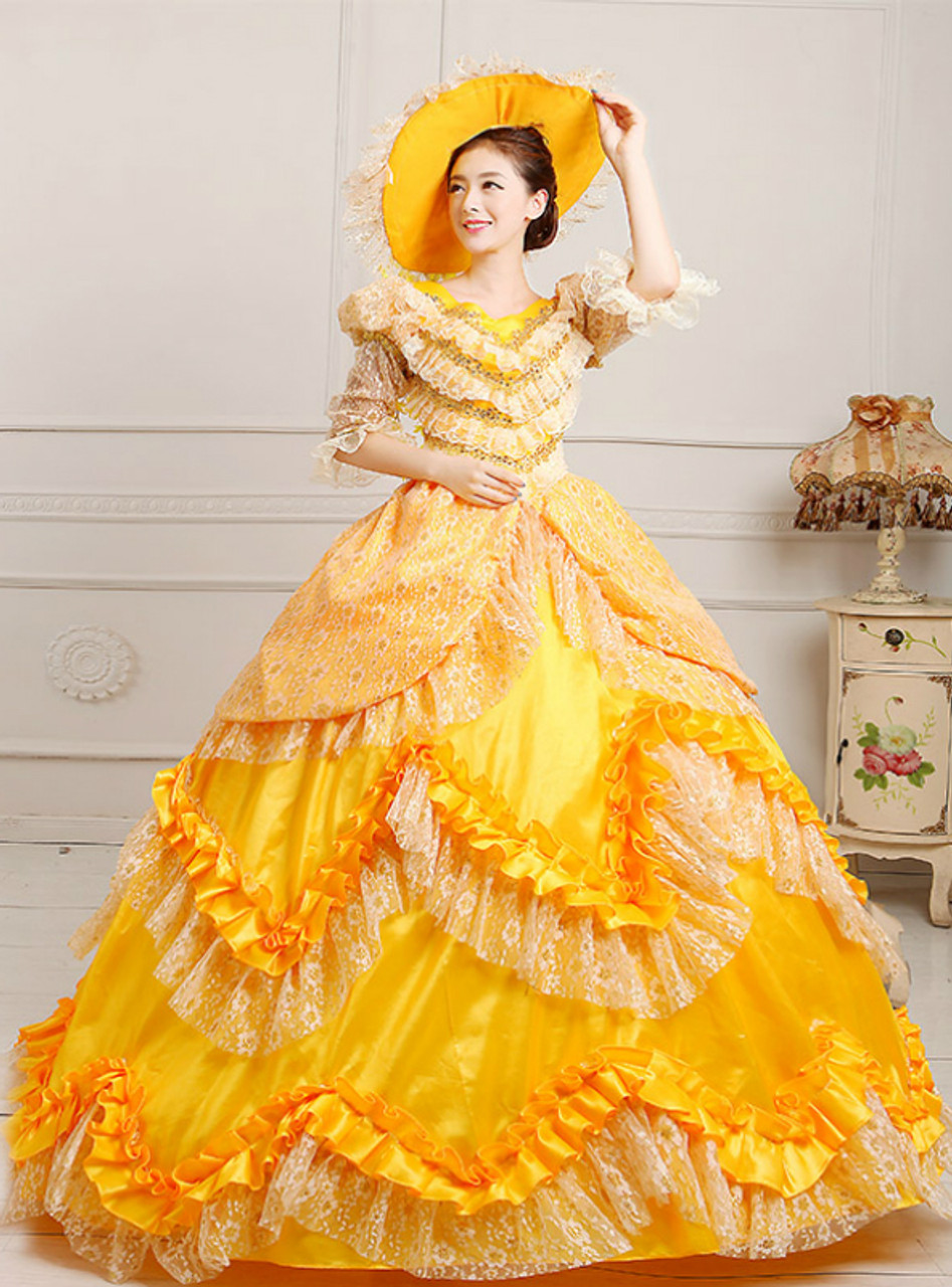 Yellow Frill Gown – Kulreeti®