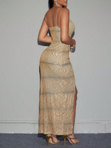 women's summer sequined glitter suspender dress