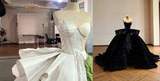 Black Velvet Ball Gown: Structure, Texture and Crystal Detail