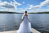 Tulle Wedding Gown on Lac Memphrémagog 