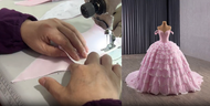 How We Made The Pink Sea: Inside a Handcrafted Ocean Inspired Couture Ball Gown