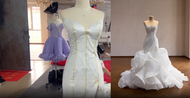 Mermaid Wedding Dress Manufacturing Process – Sequin Bodice & Ruffle Train Production
