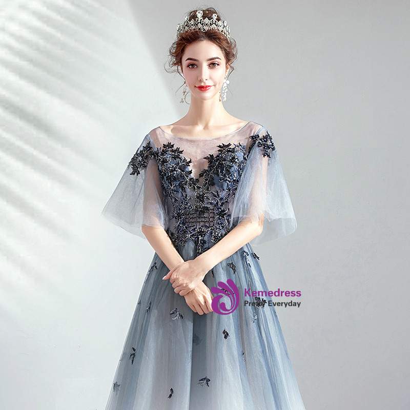 Puff Sleeve Prom Dresses,DS4871