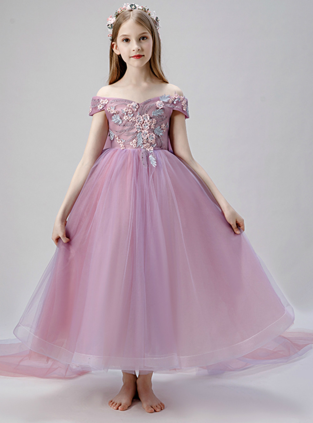 Treehouse Cielo 3D Floral Applique Girl's Dress