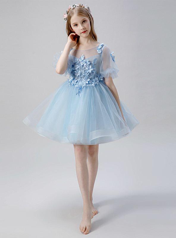 flared sleeve dress Stretchable Ruffled Fit & Flare Color:Royal Blue+White upload-20240513 Tiffany Blue Wedding Dresses