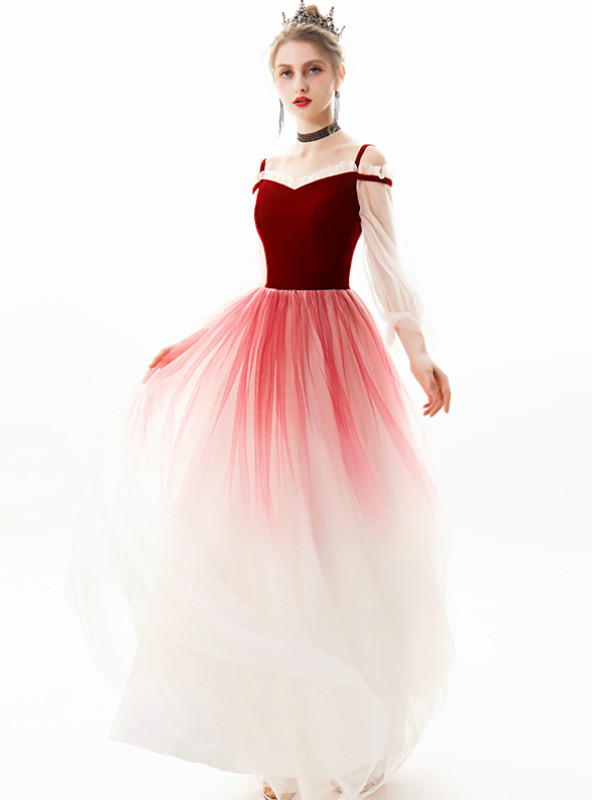 Strapless Blue Tulle Long Prom Dress LBQ1440