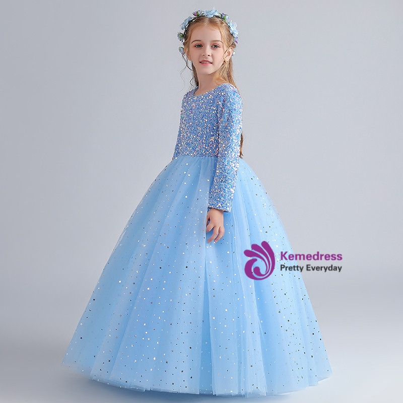 FLOWER BELT DRESS - SKY BLUE