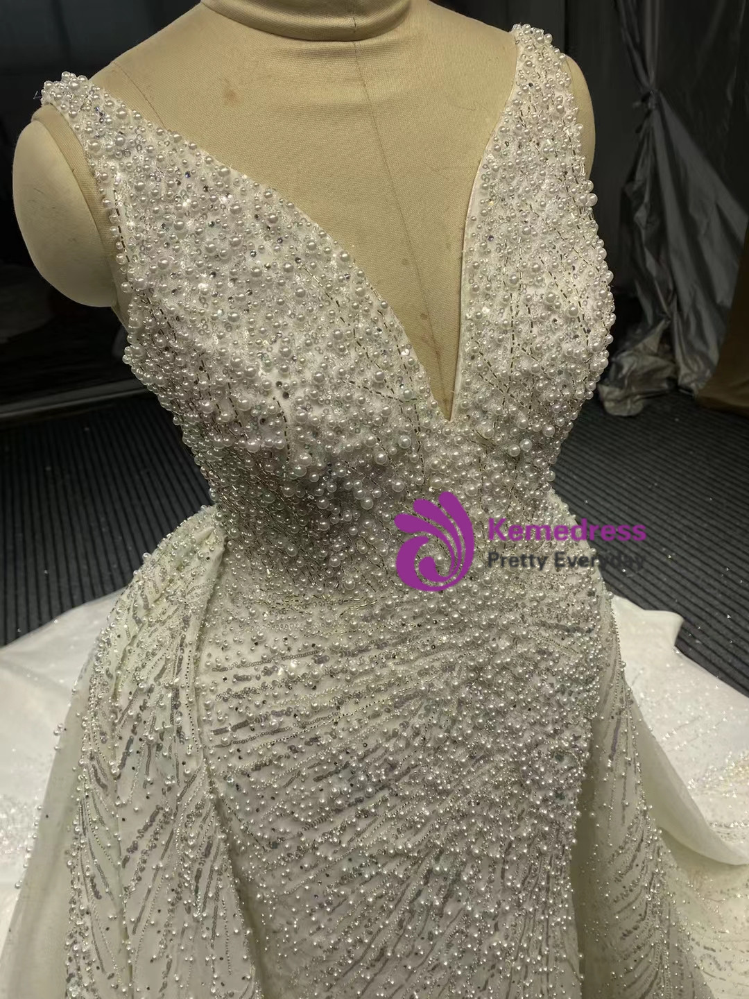 Mermaid Beading Sequins Sweetheart Long Wedding Dresses VK24102907