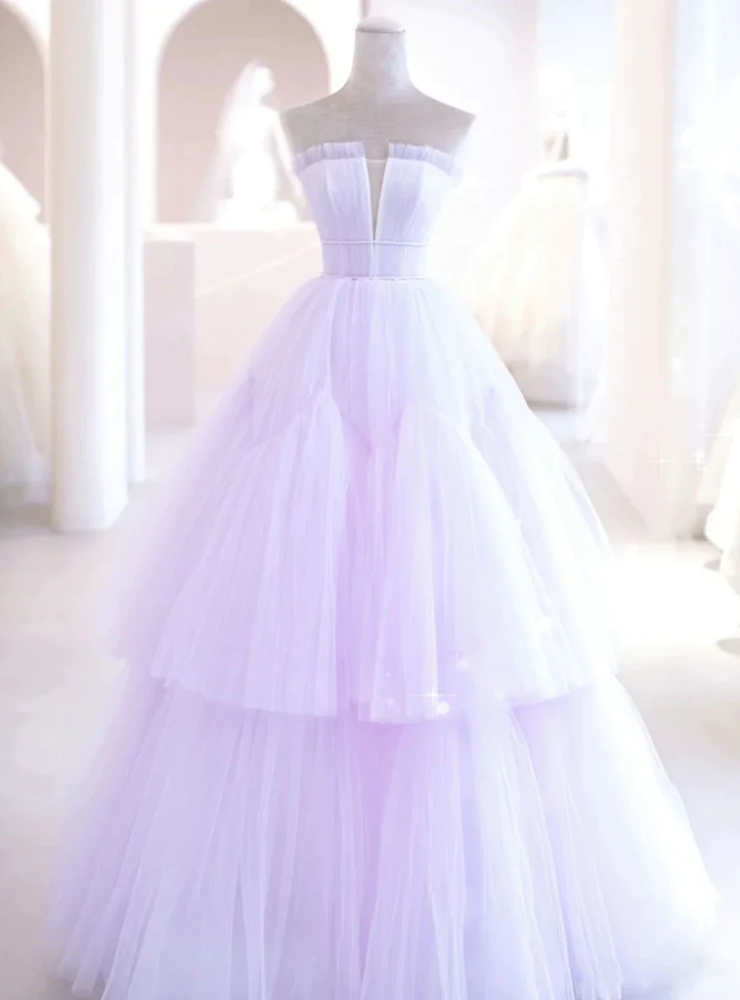 Blue Green Tulle Pleats Beading Pearls Evening Prom Dress main image 1