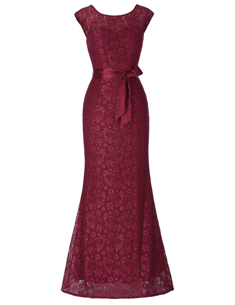 New Long Mother of the Bride Dress Black Wine Red Lace Dresses for Wedding