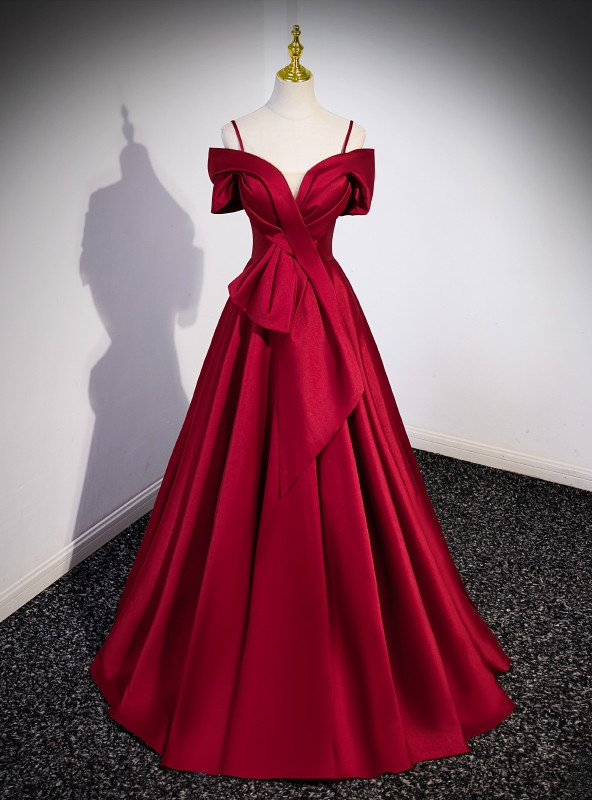 Cross Pleated Bodice Spaghetti Straps Satin Dresses Regency