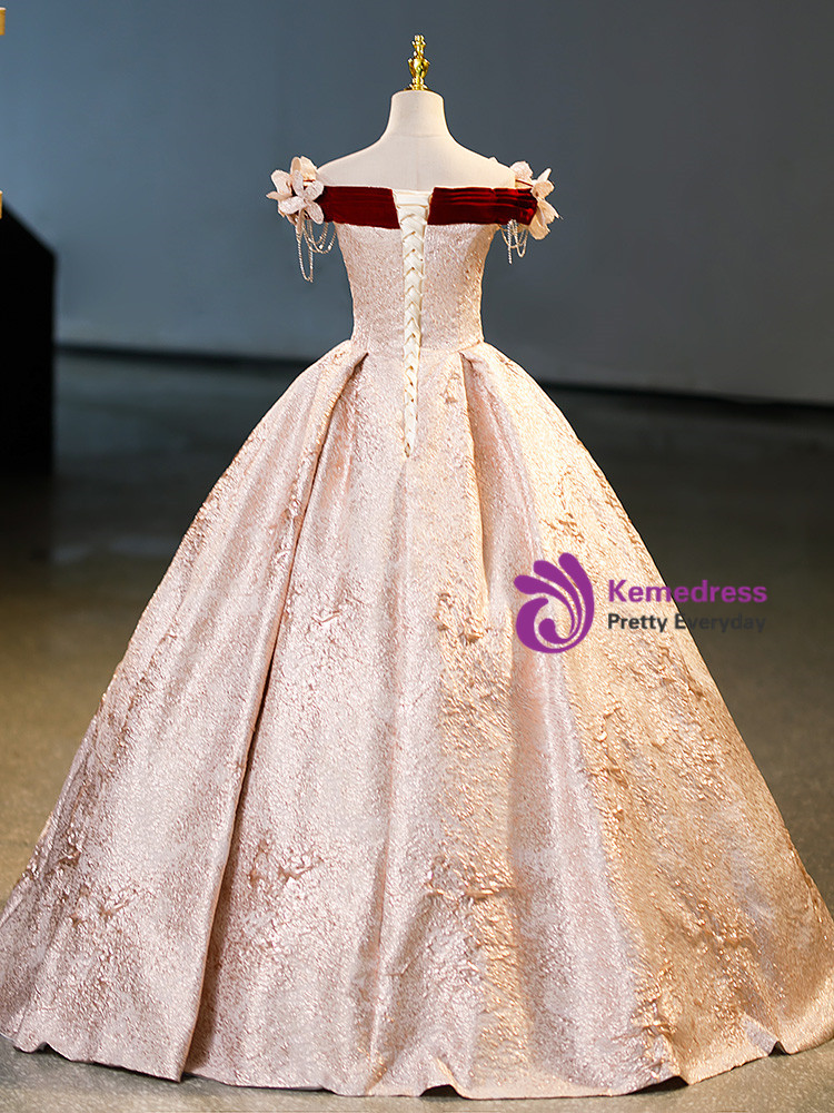 Ball Gown Off Shoulder Floor Length Quinceanera Dress for 15th Birthday