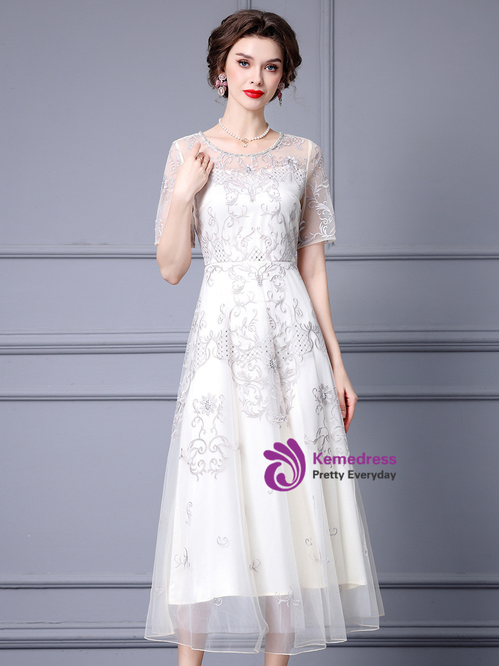Multi-Layered Tulle Elegant Apricot Dress