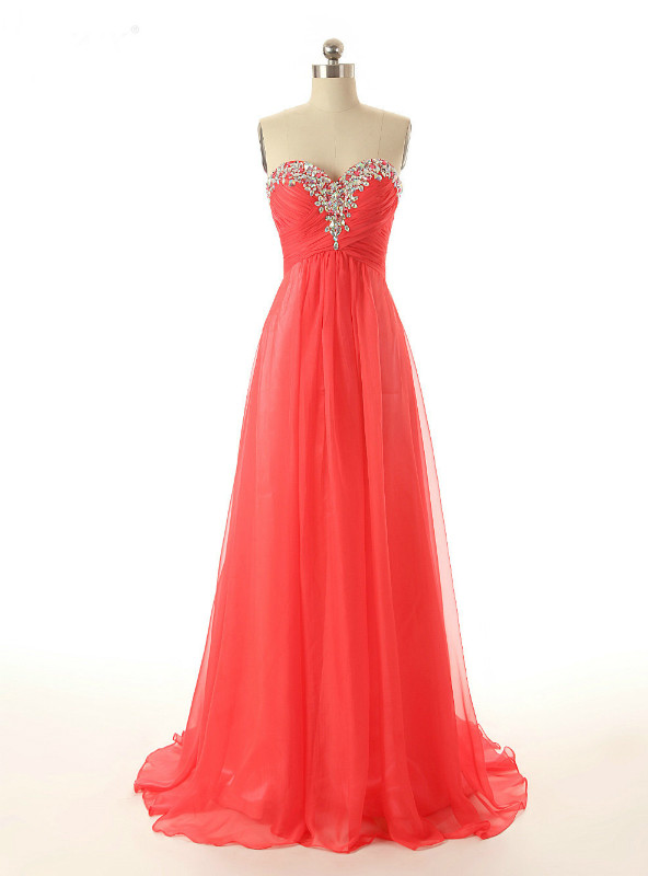 Dusty Blue A-Line Sweetheart Neckline Chiffon Dress main image 1