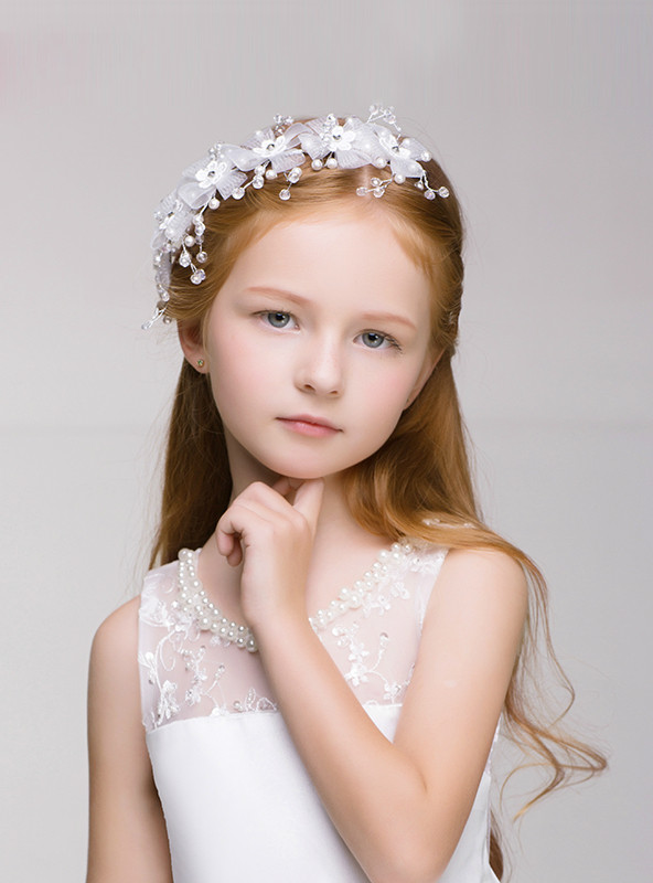 Crystal Purple Flowers Adorn Flower Girl Accessories Garland