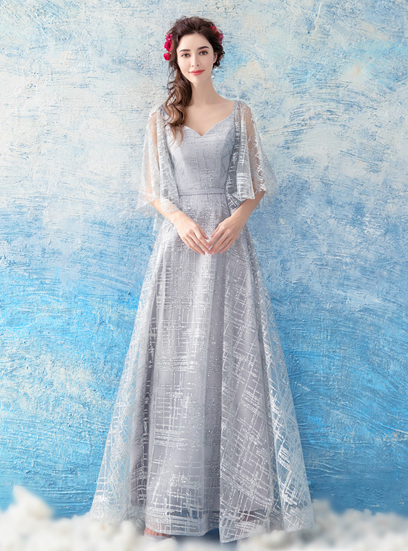 Robe Boston Proper Bleu Poussière - Col V Profond, Taille S, Occasion Très Propre