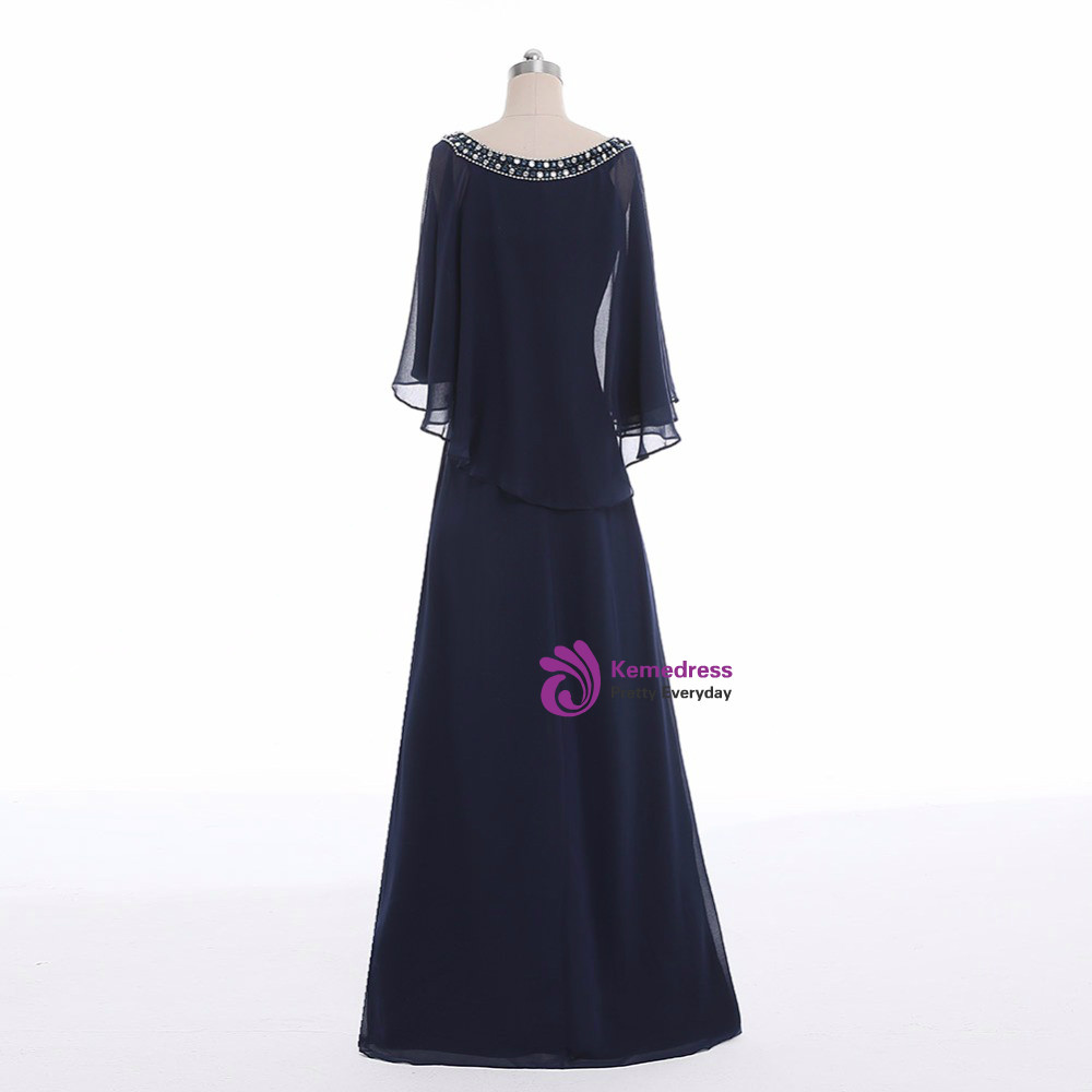 Gorgeous Blue Strapless A-Line Beading Chiffon Long Party Dress Evening Gown, DP4925