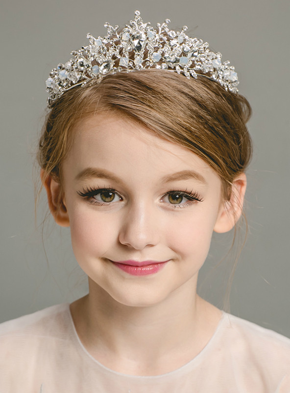 Crystal Purple Flowers Adorn Flower Girl Accessories Garland