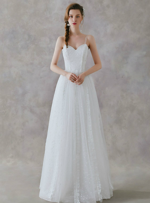 White Lace Short Sleeves Tea Length Wedding Party Dress, White Graduation Dresses