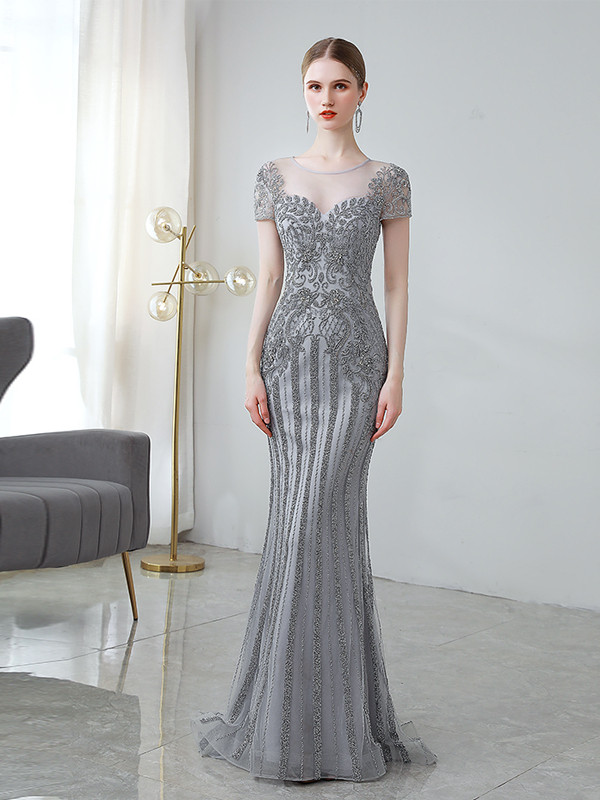 Crystal Sheath Mini Prom Dress With Pleated - Mint Green main image 0