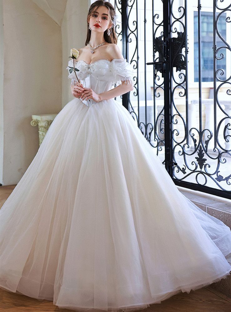 In Stock:Ship in 48 hours White Tulle Wedding Dress In Stock:Ship in 48 hours White Tulle Wedding Dress