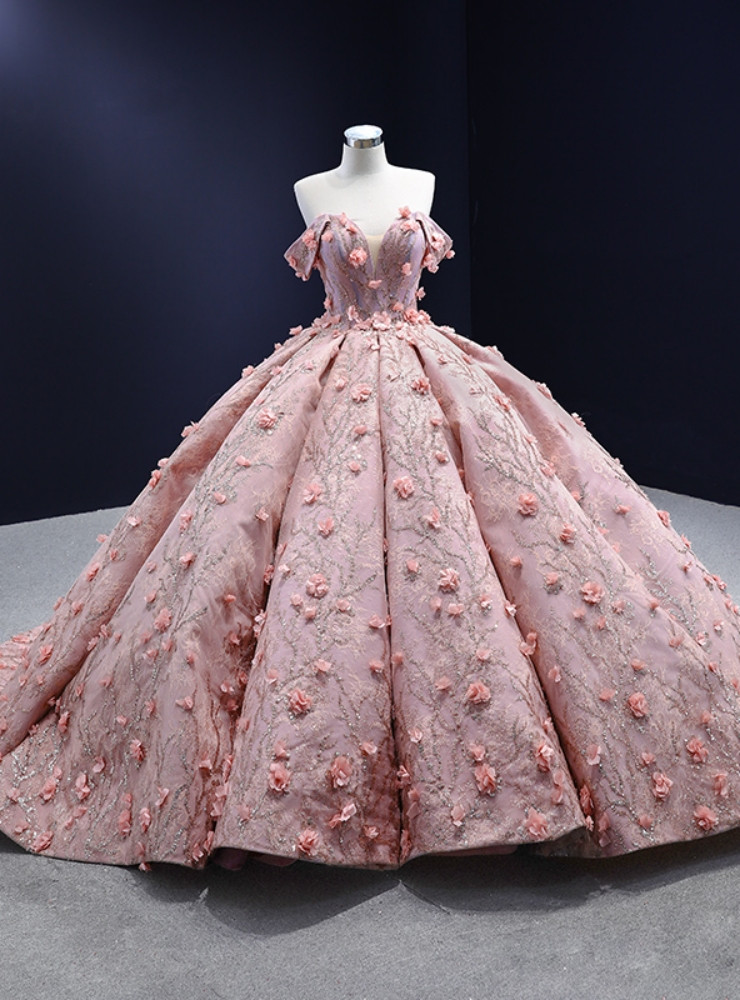 Off the Shoulder Tulle Red Appliques Prom Dress LBQ3177