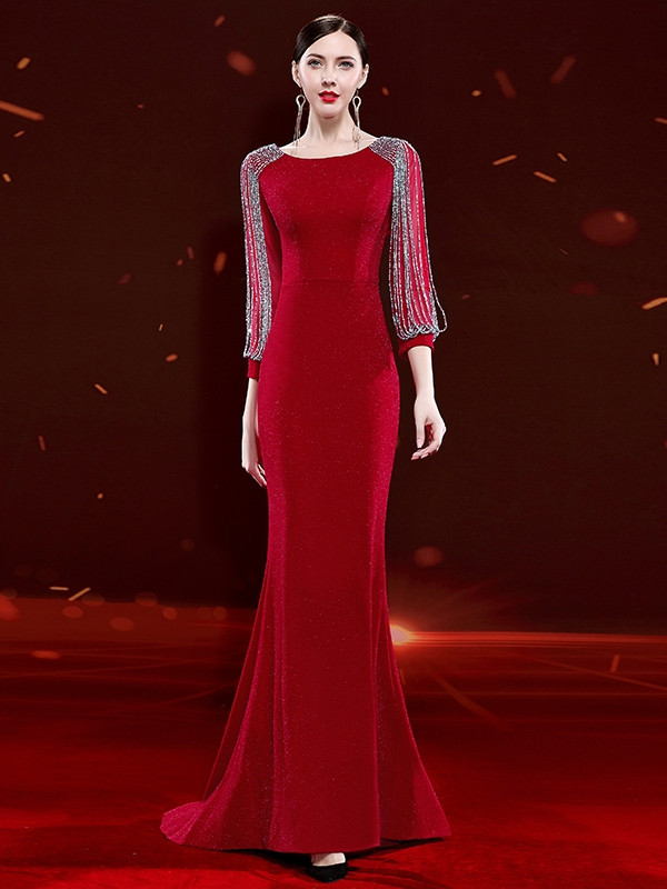 Women Sexy Cut Out Long Sleeve Beading Feather Red Mini Bandage Dress Celebrity Elegant Evening Party Luxury Birthday Dresses