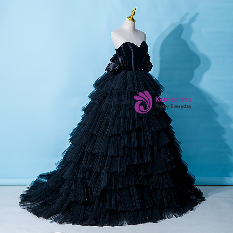 Purple Tulle Tiers Sweetheart Prom Dress main image 0