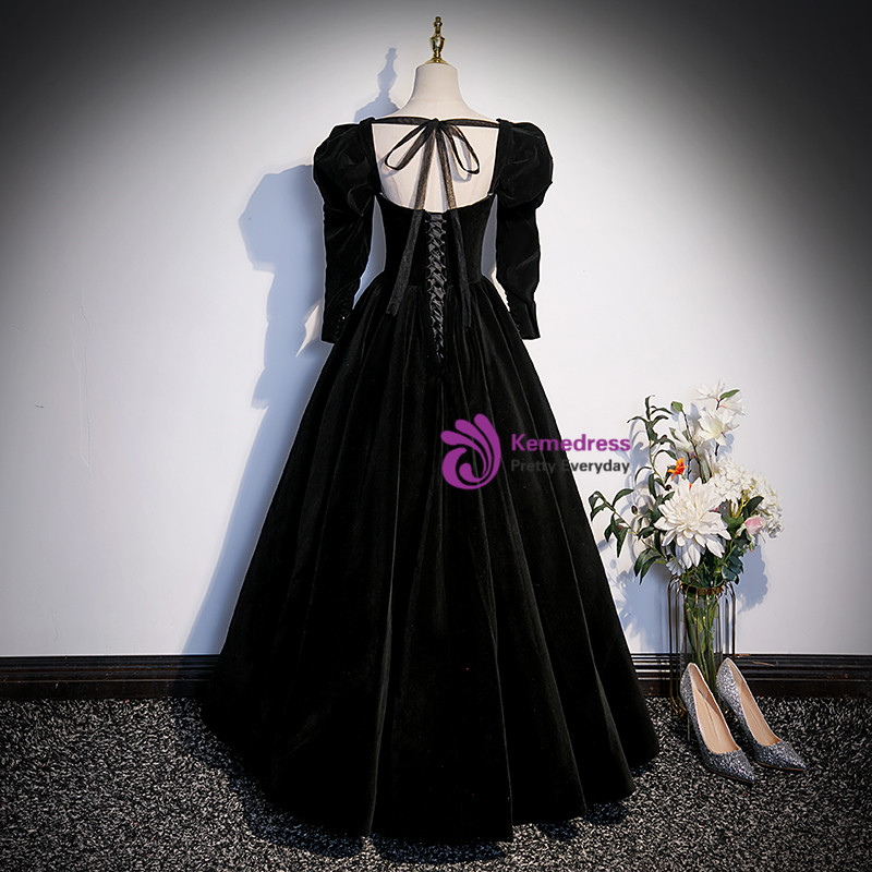Black Dreamy Crystal Luxury Evening Dresses Long Sleeve Party Prom Dress,DP319