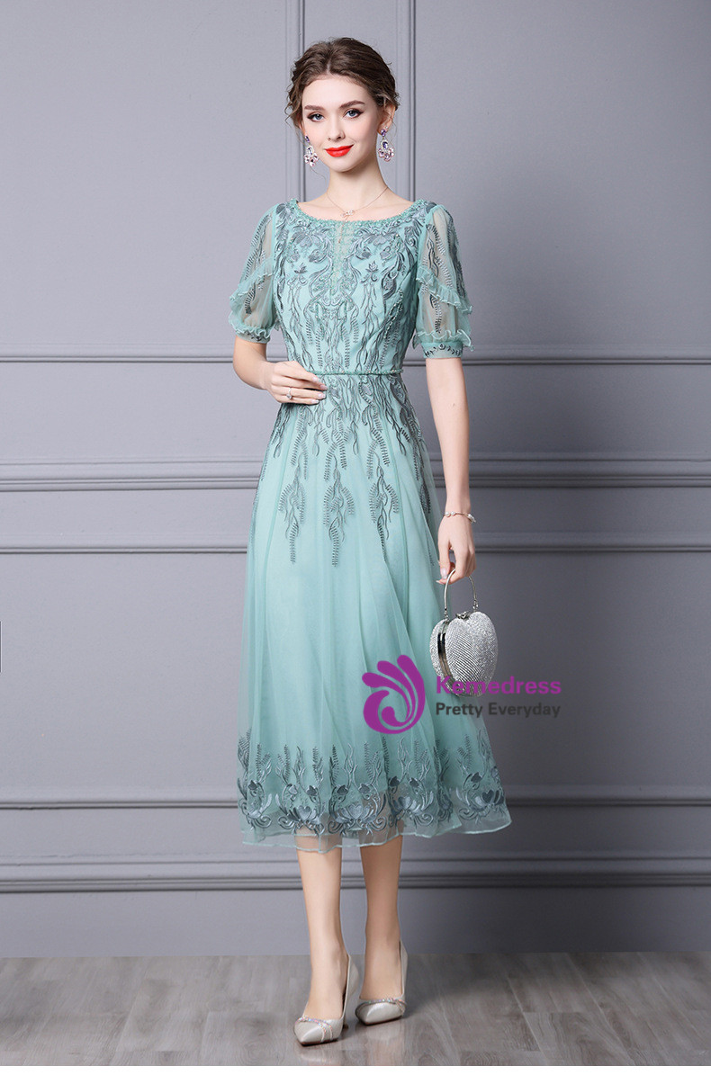 Emerald Green Mother of the Bride Dress with Appliques