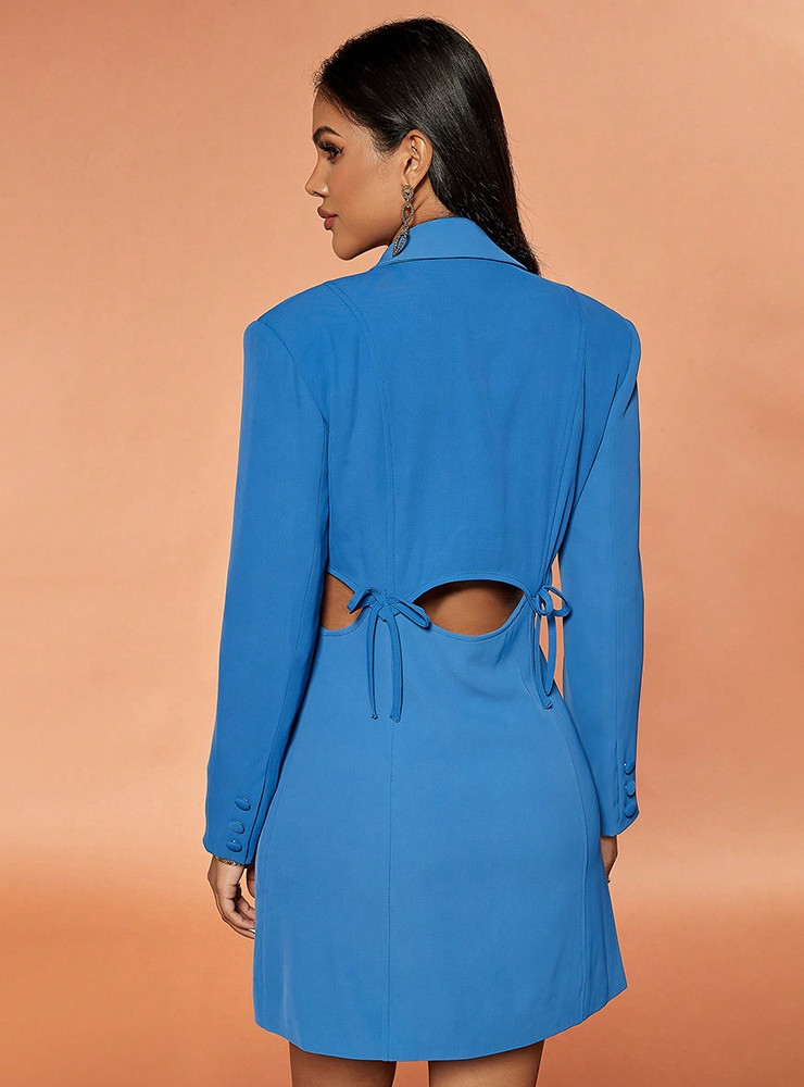 V-Neck Solid Color Long Sleeve Suit