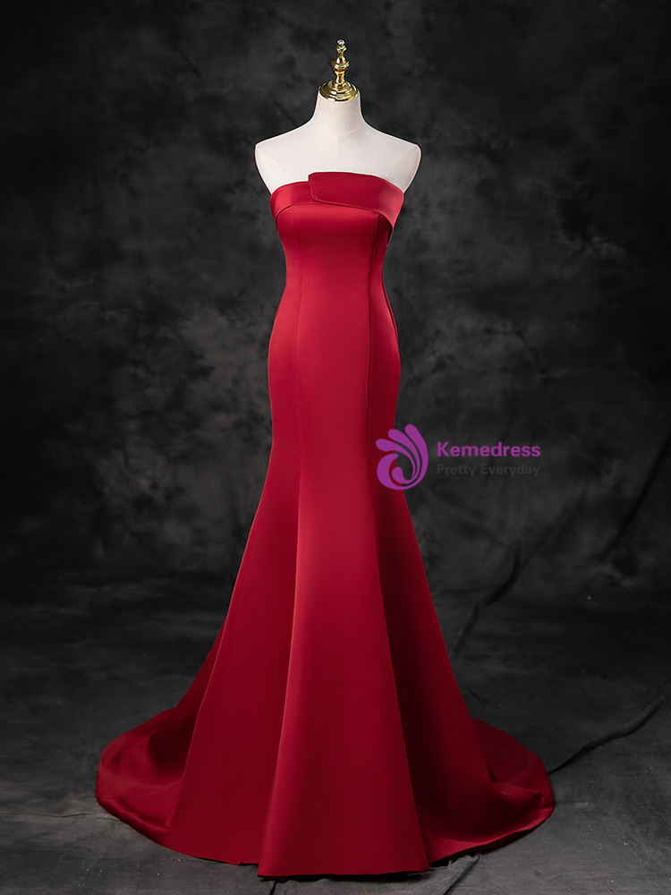 Mermaid Satin Tulle Long Brown Prom Dress B212