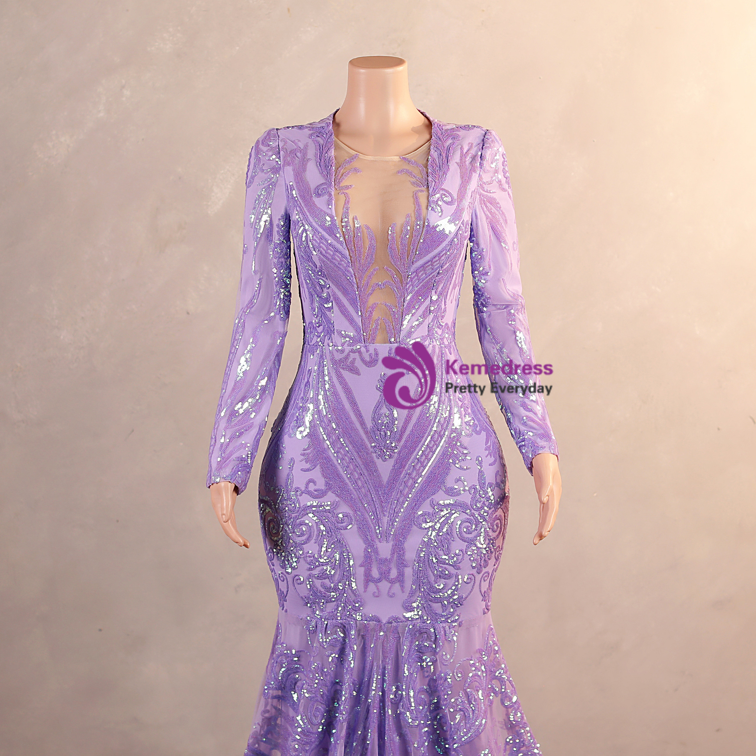 Purple Prom Gown,Long Sequin Prom Dress, Prom Party Dress    fg2253 main image 1