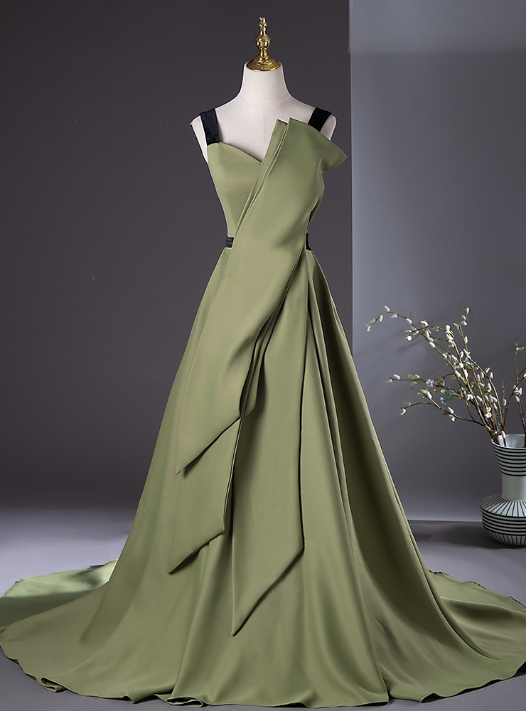 Strapless Pleats High Split Black Prom Formal Gowns main image 0