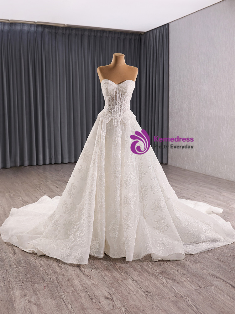 Ashley white wedding dress (with removable adjustable straps )