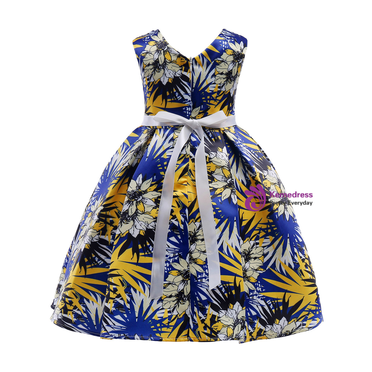 In StockShip in 48 Hours Blue Print Cheap Princess Dresses