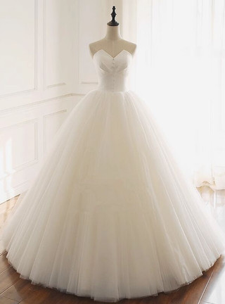 Strapless Maxi Tulle Regular Wedding Dress sodmodel-27