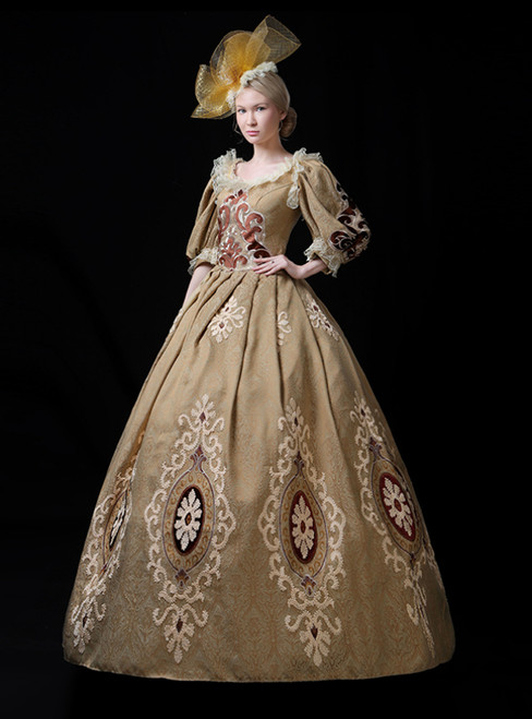 Gold Yellow European-Style Royal Dramas Dress