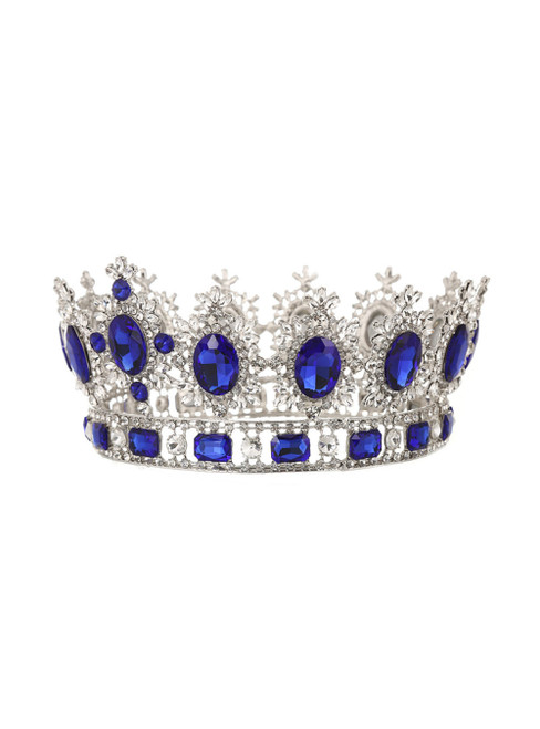 Blue Bride Crown European Retro Round Baroque