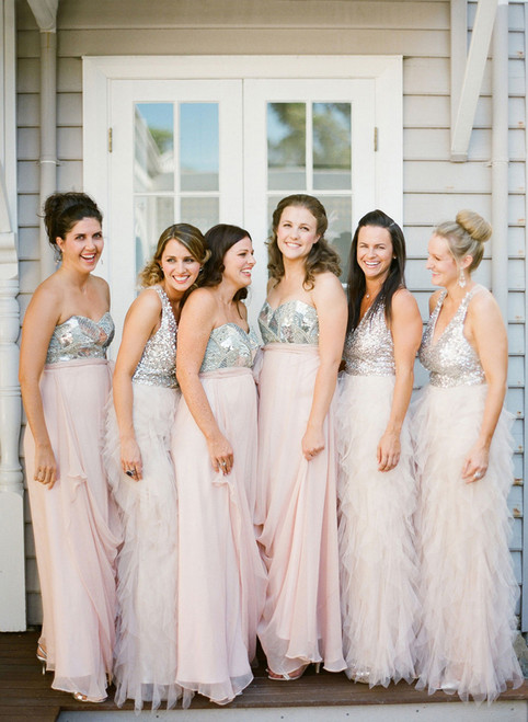 long bridesmaid dress  sparkle bridesmaid dress pink bridesmaid dress
