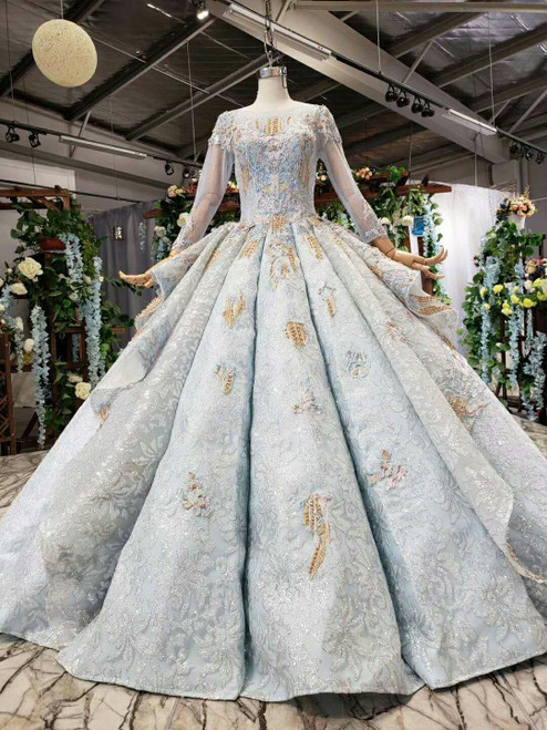 Royal Blue And White Wedding Dresses 