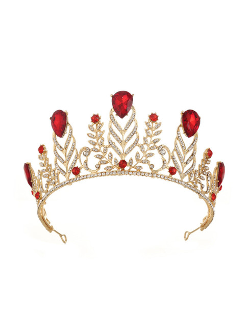 Retro Crown Diamond Wedding Red Baroque Queen