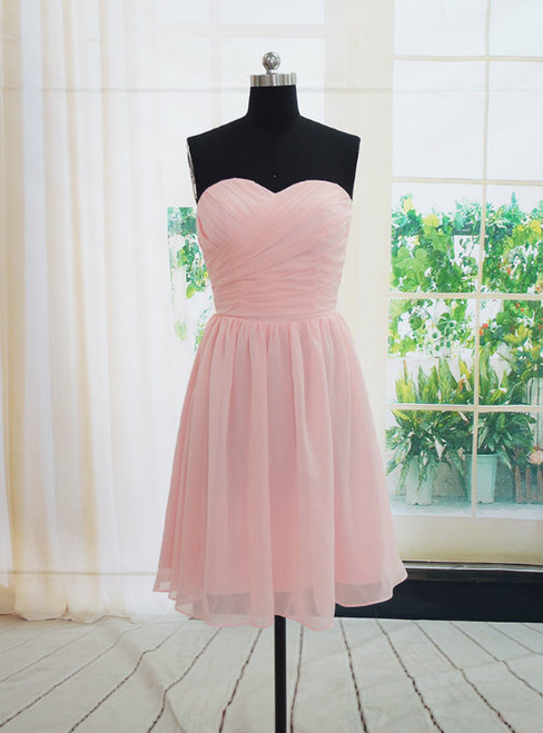 Charming Handmade Short Simple Pink Bridesmaid Dresses  Pink Bridesmaid Dreses