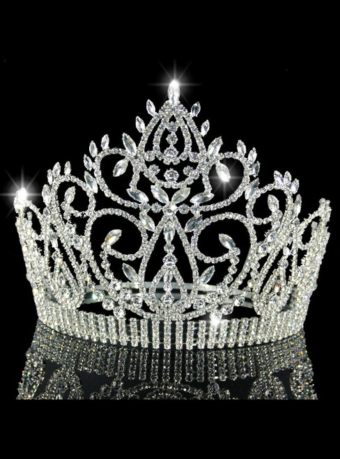 High-end Leaf Diamond Claw Chain Beauty Pageant Crown Jewelry