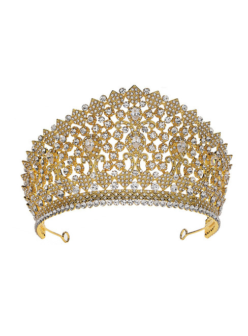 Temperament Queen Diamond Zircon Gold Crown Jewelry