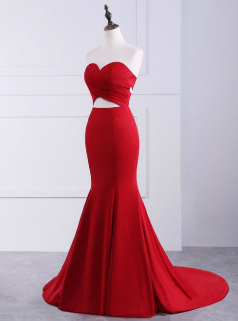 Prom Dress 2017 mermaid red dresses sweetheart prom dress