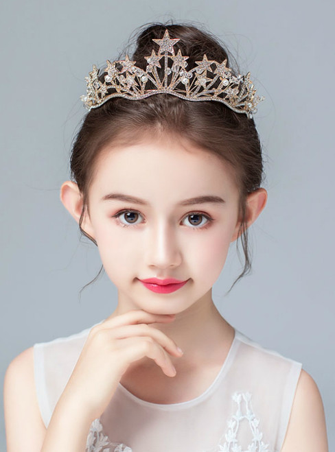 Children's Crown Headdress Princess Gold Star Tiara